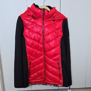 NWT Calvin Klein Red and Black Puffer Jacket